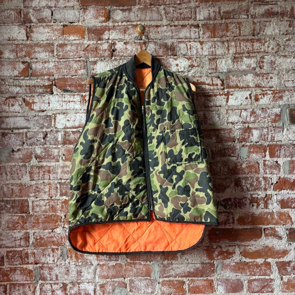 Camouflage Vest with Orange Lining